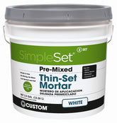 CUSTOM STTSW3 Thin Set Mortar, Paste, Characteristic, Gray/White, 3.5 gal Pail